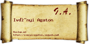 Iványi Agaton névjegykártya
